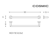 MEDIDAS TOALLERO LAVABO 50cm KUBIC COSMIC